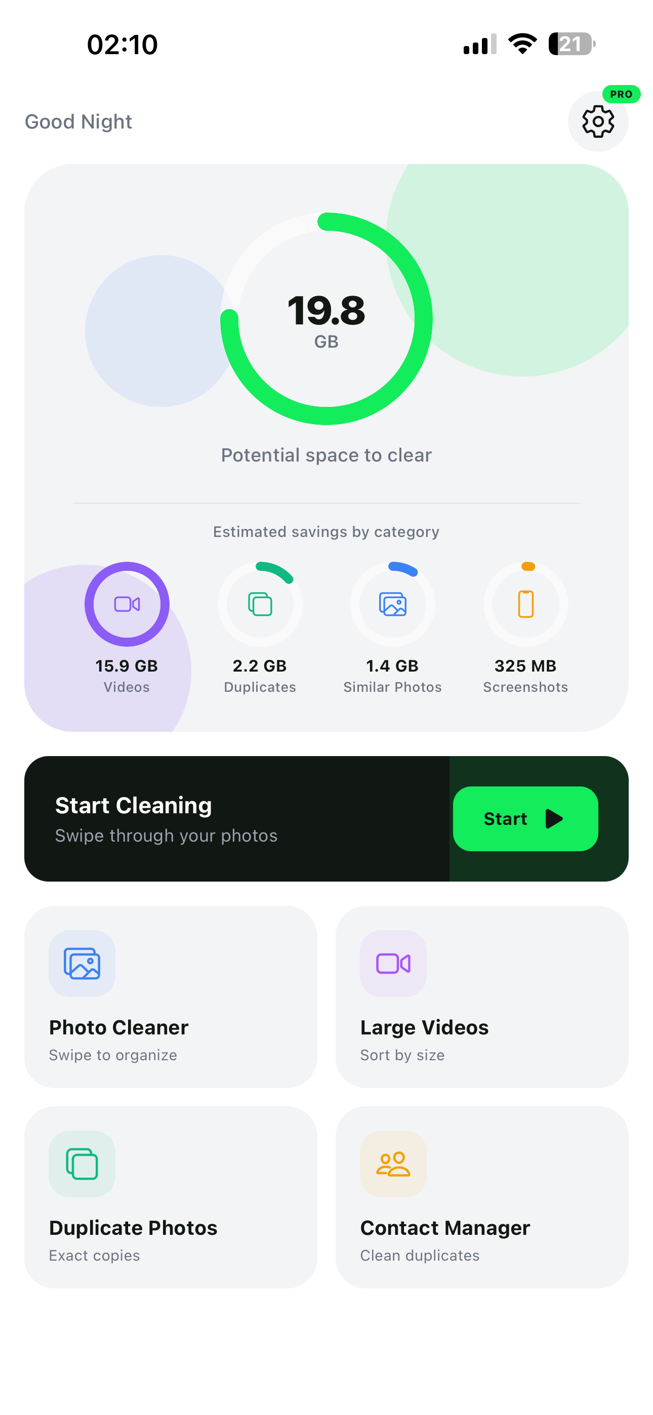 SwipeClean Screenshot